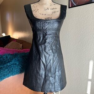 Miaou Black Pleather Mini Dress